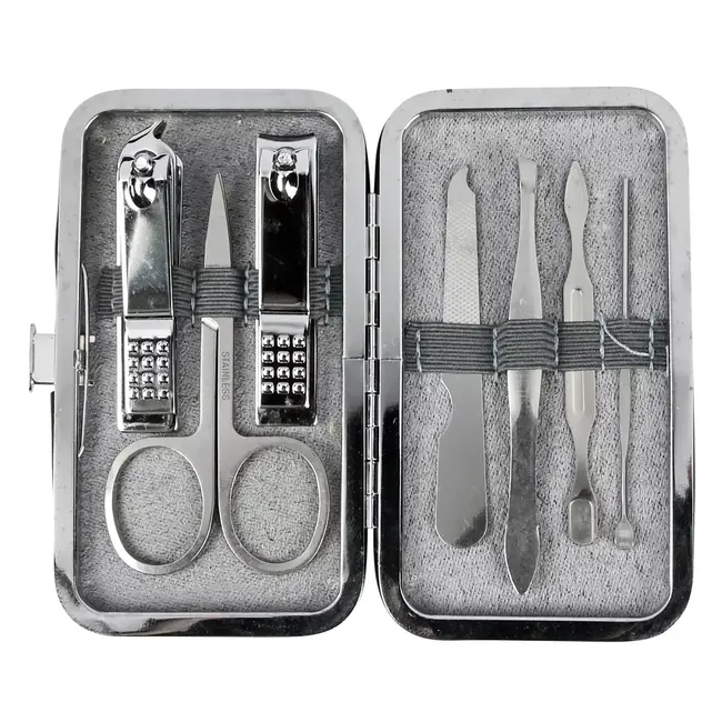 Benson 7-delige manicureset - stijlvol etui - roestvrijstaal - ideaal voor onderweg