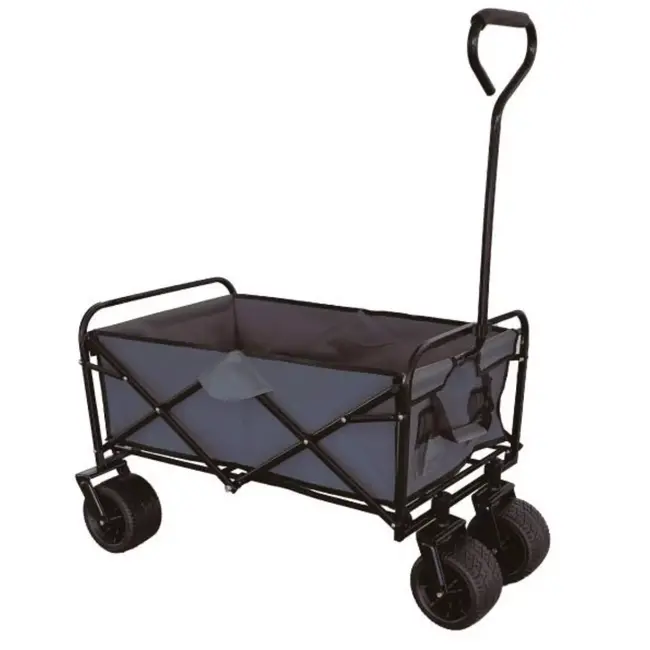 Benson Opvouwbare bolderkar - extra brede wielen - 100 kg laadvermogen - zwart