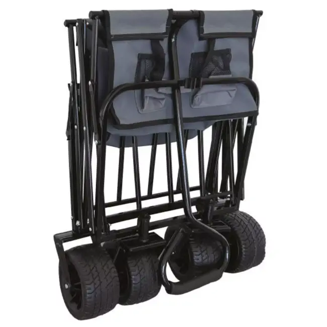 Benson Opvouwbare bolderkar - extra brede wielen - 100 kg laadvermogen - zwart