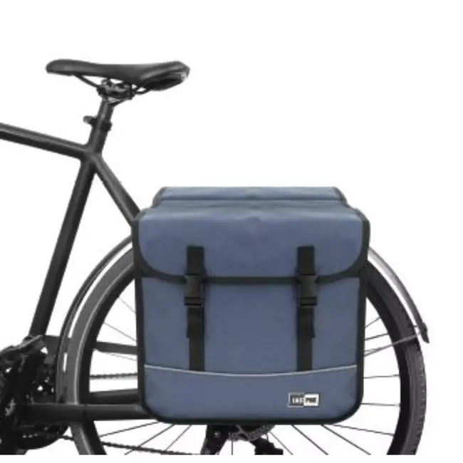 Lastpak Dubbele fietstas - waterafstotend canvas - 35 liter - blauw