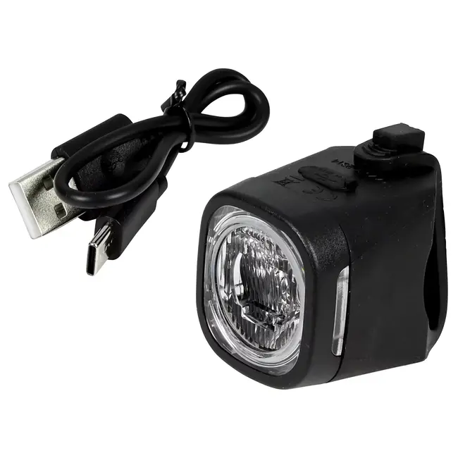 Benson USB-oplaadbare LED-fietslamp - wit - waterbestendig - 3 verlichtingsmodi