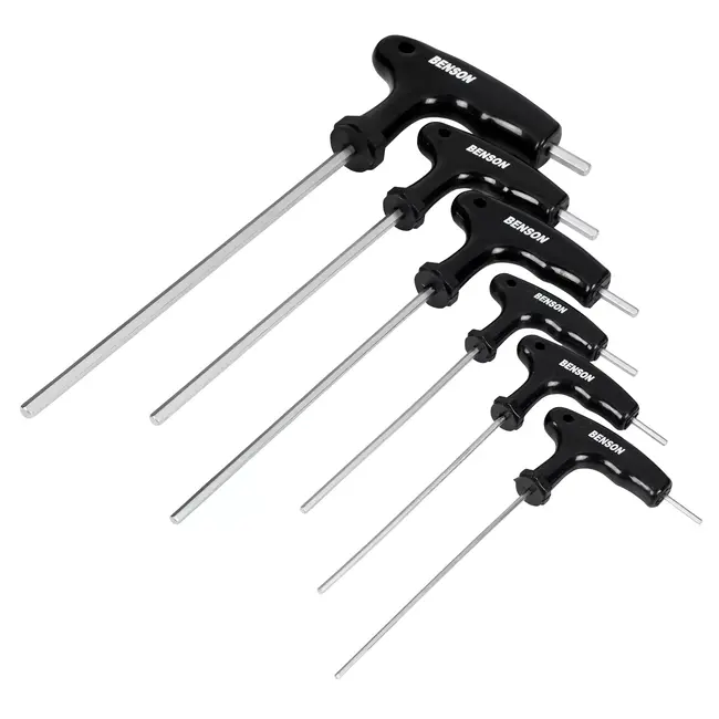 Benson Inbus T-sleutelset - 6-delig - Chroom vanadium staal - T-handgreep - Diverse maten