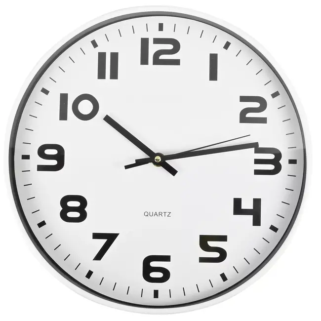 Benson Moderne wandklok - minimalistisch design - Ø30 cm - wit