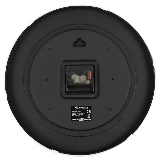 Benson Moderne wandklok - minimalistisch design - Ø30 cm - wit