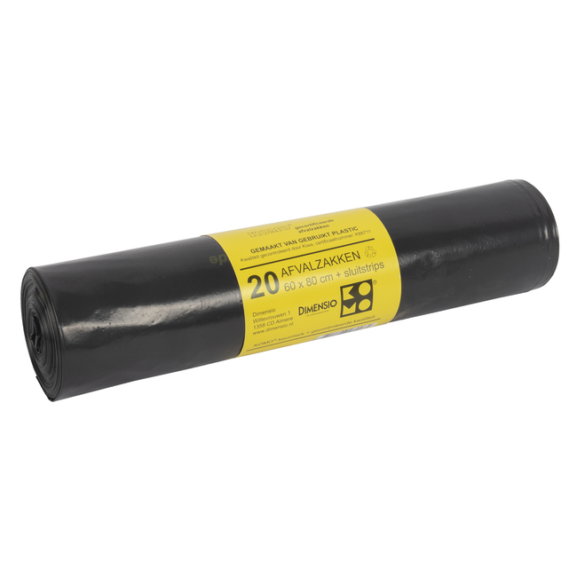 KOMO Vuilniszakken 60L zonder Trekband - Pak van 20 Stuks
