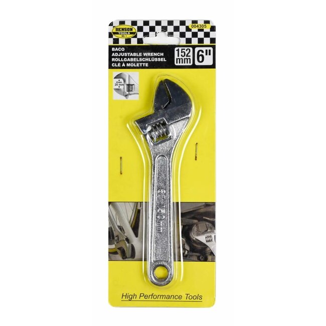 Benson Verstelbare moersleutel - chroom-vanadium staal - 15 cm - schaalverdeling