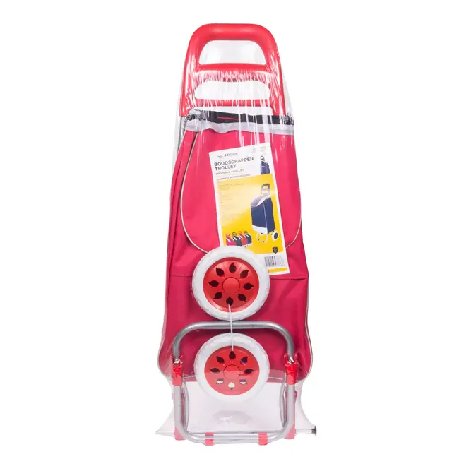 Benson Boodschappentrolley - Waterdicht - Opvouwbaar - 40L - Rood - 96x34x21 cm