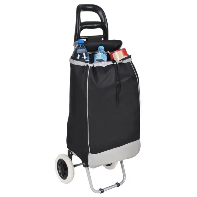 Benson Opvouwbare boodschappentrolley - waterdicht - 40 liter - zwart - 96x34x21 cm