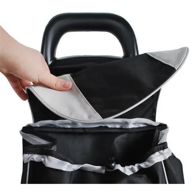 Benson Opvouwbare boodschappentrolley - waterdicht - 40 liter - zwart - 96x34x21 cm