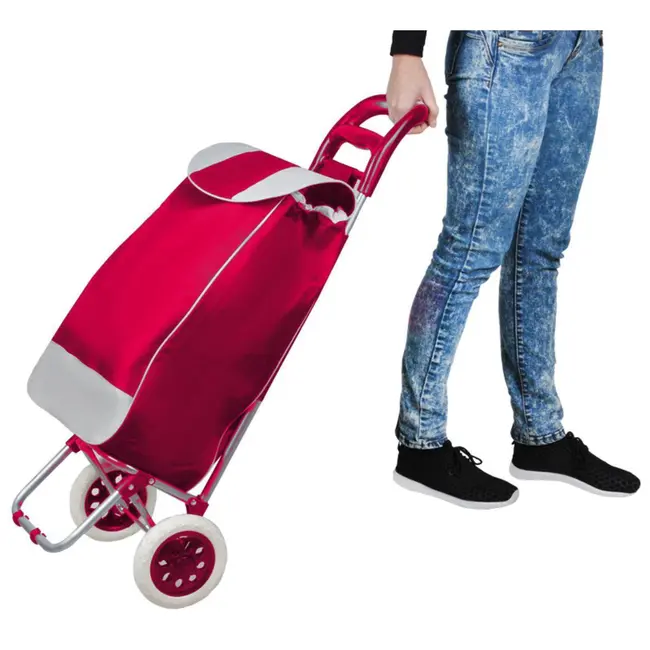 Benson Boodschappentrolley - Waterdicht - Opvouwbaar - 40L - Rood - 96x34x21 cm