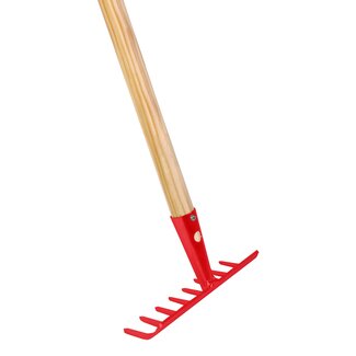 Talen Tools Tuinhark Inclusief 140 cm Houten Steel - 8 Tands - Rood