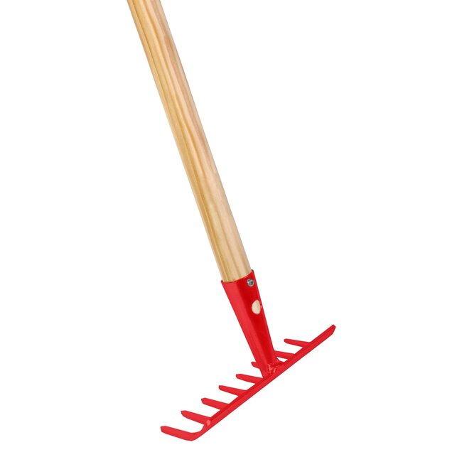 Talen Tools Tuinhark Inclusief 140 cm Houten Steel - 8 Tands - Rood