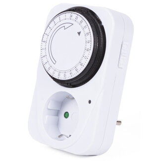 Benson Stopcontact met randaarde - analoge timer - 24-uurs schakelklok - kinderbeveiliging