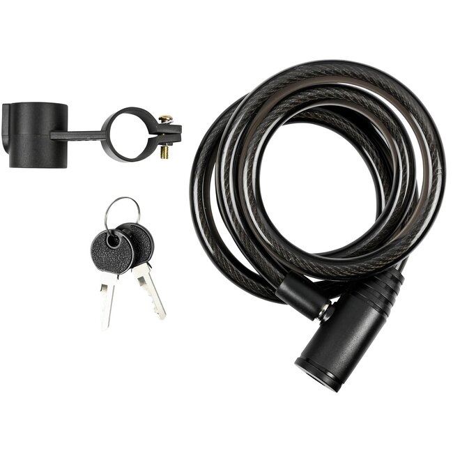 Stahlex Kabelslot - 1.2 meter - 12 mm - met houder - zwart - spatwaterdicht