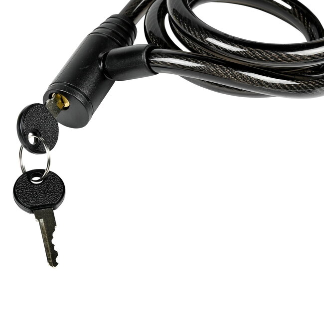 Stahlex Kabelslot - 1.2 meter - 12 mm - met houder - zwart - spatwaterdicht