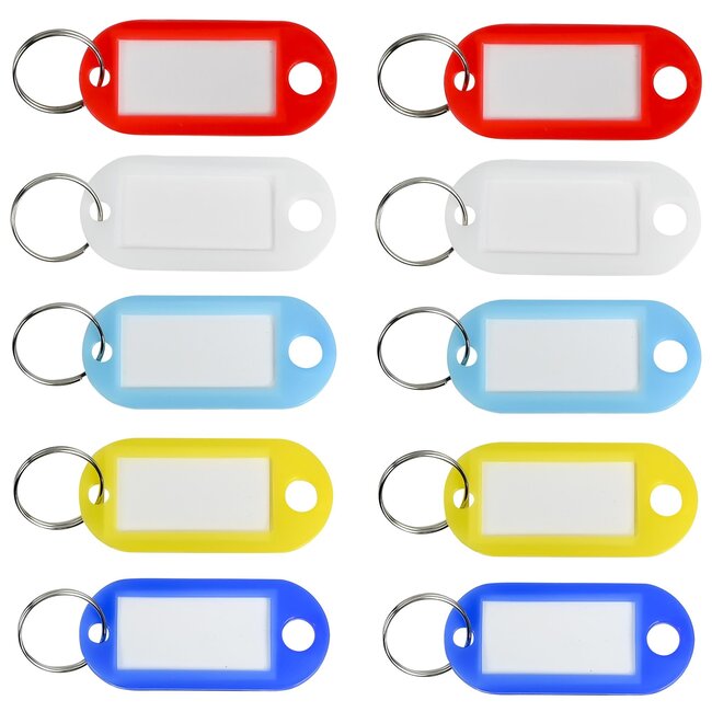 Benson Sleutellabels - Kunststof - Beschrijfbaar - Assorti - 10 stuks