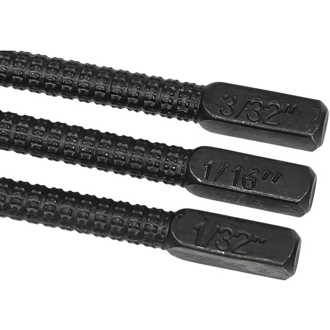 Benson Centerpuntset - Staal - Vierkante kop - Gekartelde as - 3 delig