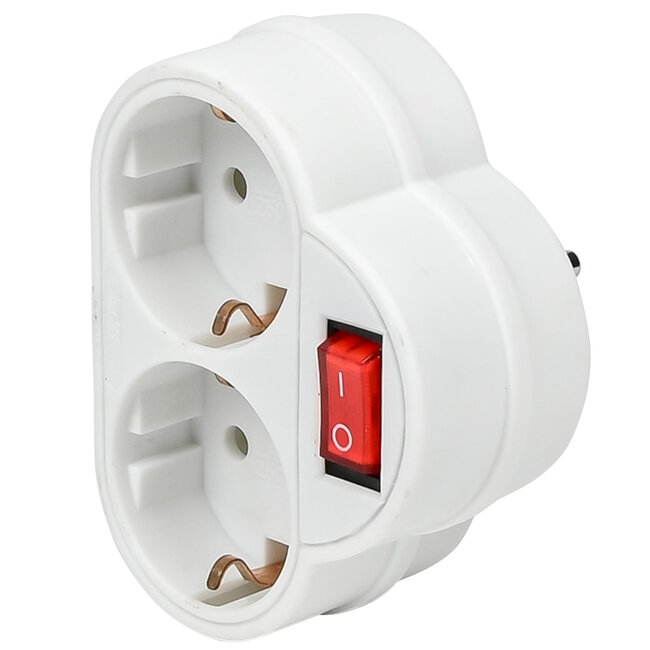 Benson Dubbel stopcontact met schakelaar en kinderbeveiliging - 3500W