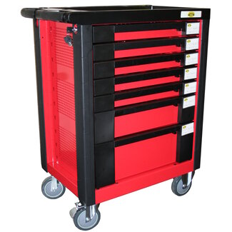 Benson Gevulde gereedschapswagen - 542 delig - 7 laden - afsluitbaar - met werkblad en wielen