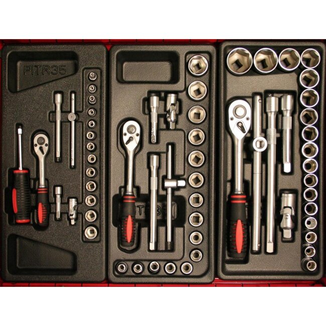 Benson Gevulde gereedschapswagen - 542 delig - 7 laden - afsluitbaar - met werkblad en wielen