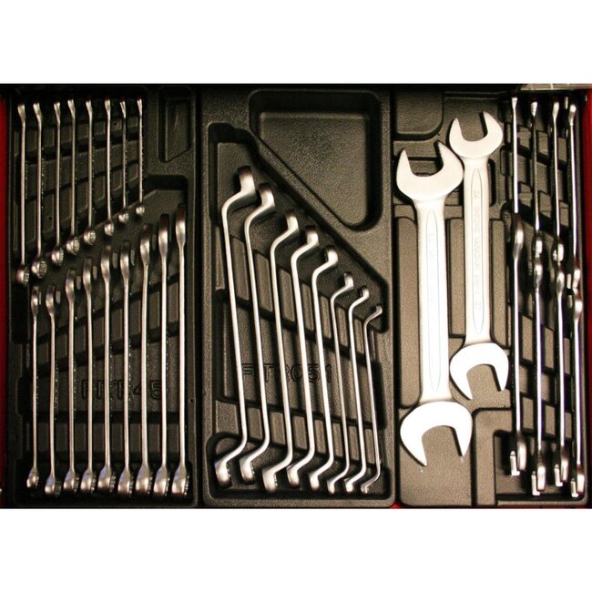 Benson Gevulde gereedschapswagen - 542 delig - 7 laden - afsluitbaar - met werkblad en wielen