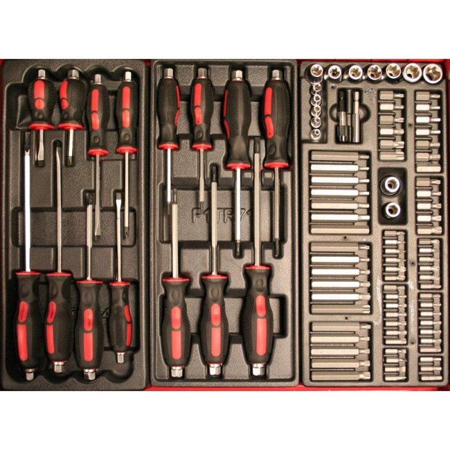 Benson Gevulde gereedschapswagen - 542 delig - 7 laden - afsluitbaar - met werkblad en wielen