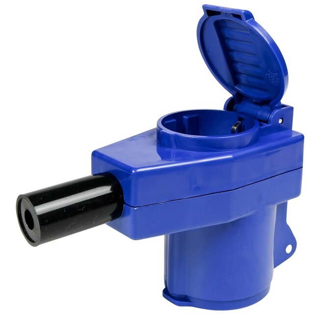 Benson Hoekconnector - Haaks - 16A - 220V - Spatwaterdicht - Slagvaste behuizing - Blauw