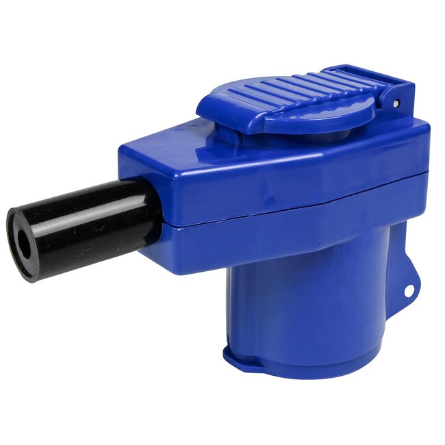 Benson Hoekconnector - Haaks - 16A - 220V - Spatwaterdicht - Slagvaste behuizing - Blauw