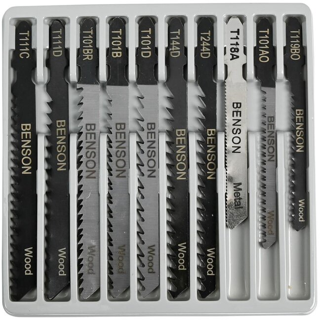 Benson Universele decoupeerzaagbladen - T-schacht - hout en metaal - 10-delig