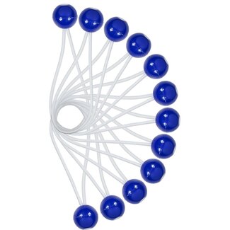 Benson Elastiek met bal - UV-bestendig - 20 kg trekkracht - 150 mm - Blauw - 12 stuks