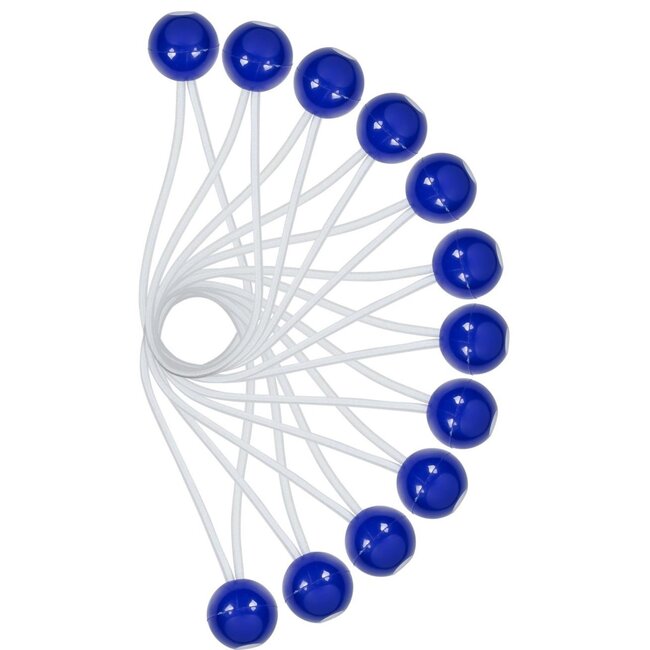 Benson Elastiek met bal - UV-bestendig - 20 kg trekkracht - 150 mm - Blauw - 12 stuks