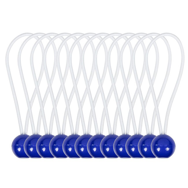 Benson Elastiek met bal - UV-bestendig - 20 kg trekkracht - 150 mm - Blauw - 12 stuks