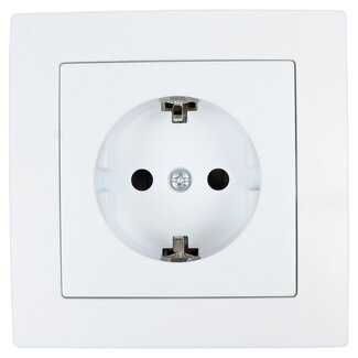 Benson Inbouw stopcontact - randaarde - strak design - wit