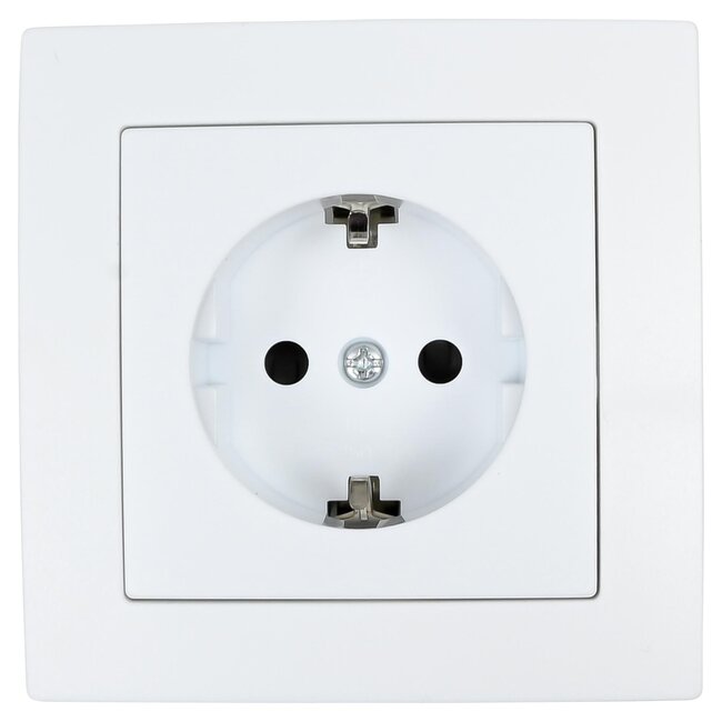 Benson Inbouw stopcontact - randaarde - strak design - wit