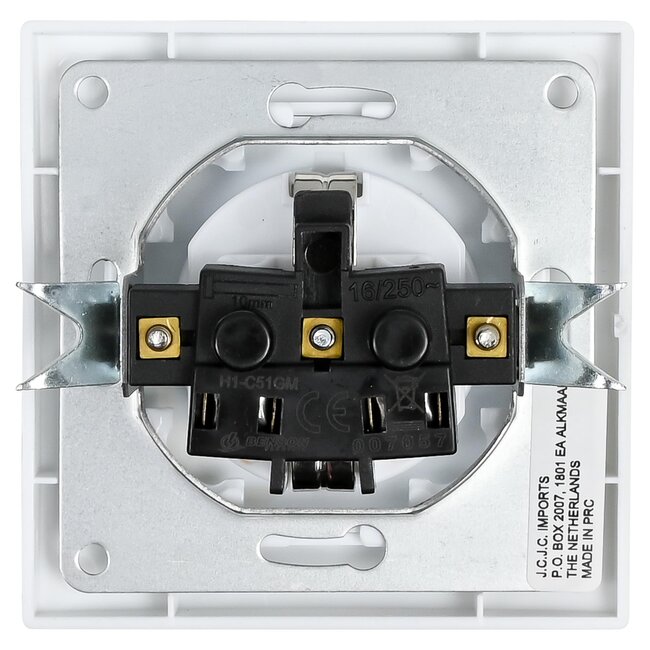 Benson Inbouw stopcontact - randaarde - strak design - wit