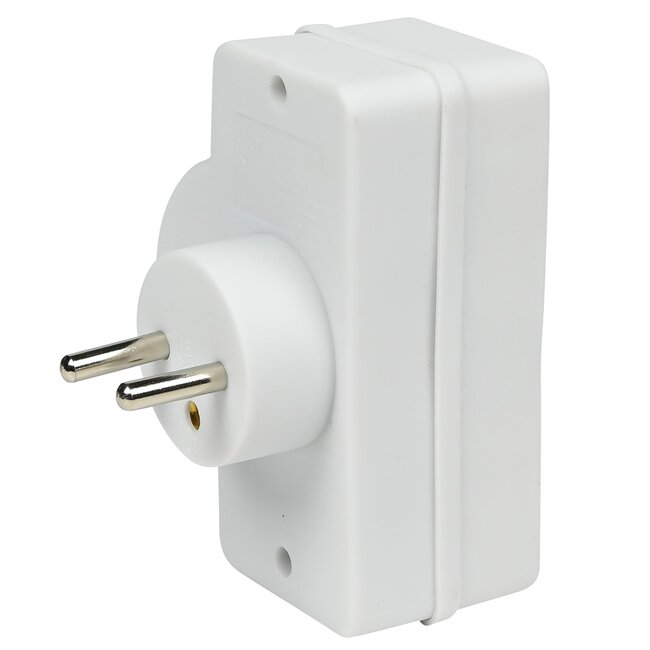 Benson Verloopstekker - 3-weg splitter met pen aarde - België & Frankrijk - 2300W - wit