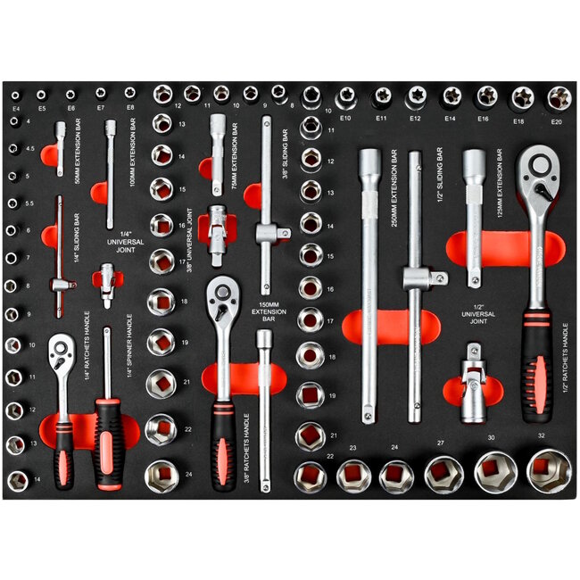 Benson Gereedschapswagen - 1121-delig - 7 laden - zwart/zilver - compleet