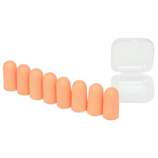 Benson Wegwerp oordoppen - siliconen - wasbaar - 8 stuks - inclusief opbergbox - oranje