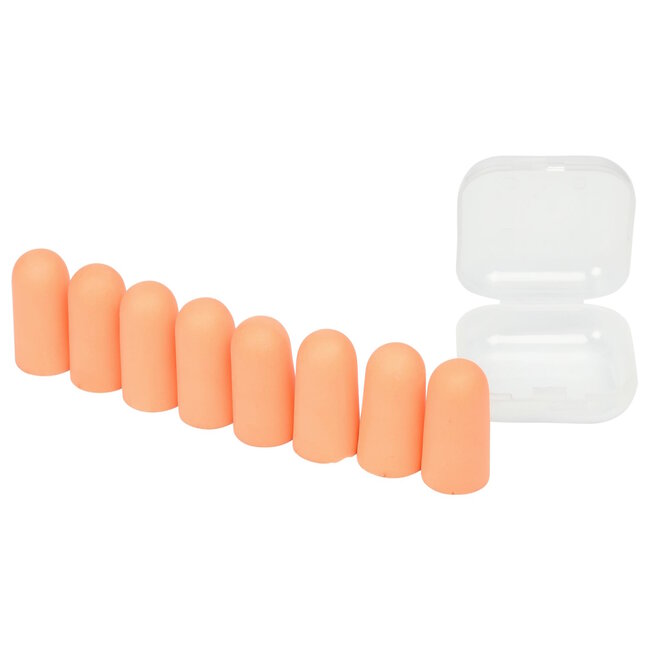 Benson Wegwerp oordoppen - siliconen - wasbaar - 8 stuks - inclusief opbergbox - oranje