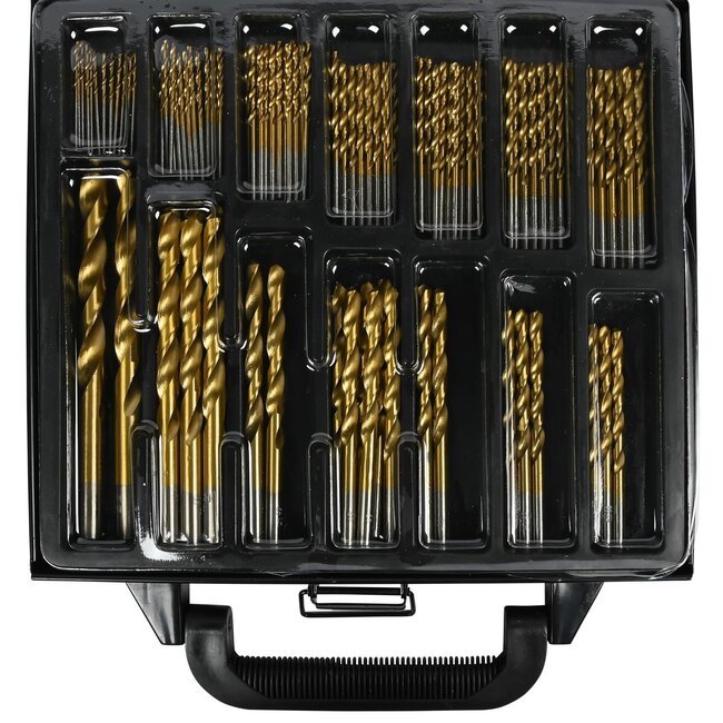 Hofftech 101-delige borenset - titanium coating - geschikt voor metaal, kunststof en hout - inclusief opbergcassette