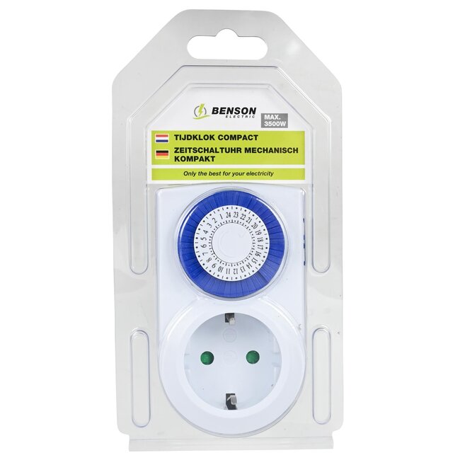 Benson Mechanische tijdklok - compact - 3500 watt - kinderbeveiliging - 96 schakelingen per dag
