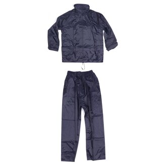 Lastpak Basic regenpak - wind- en waterdicht - blauw - maat M - met capuchon