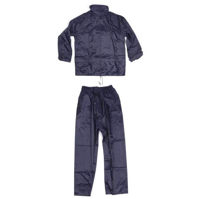 Lastpak Basic regenpak - wind- en waterdicht - blauw - maat M - met capuchon