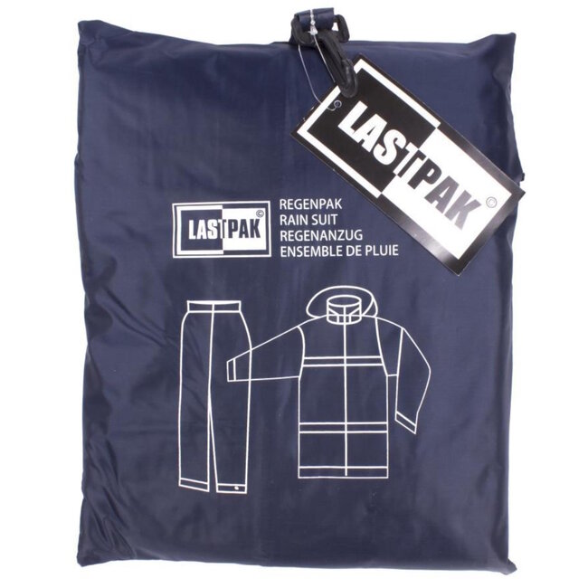 Lastpak Basic regenpak - wind- en waterdicht - blauw - maat M - met capuchon