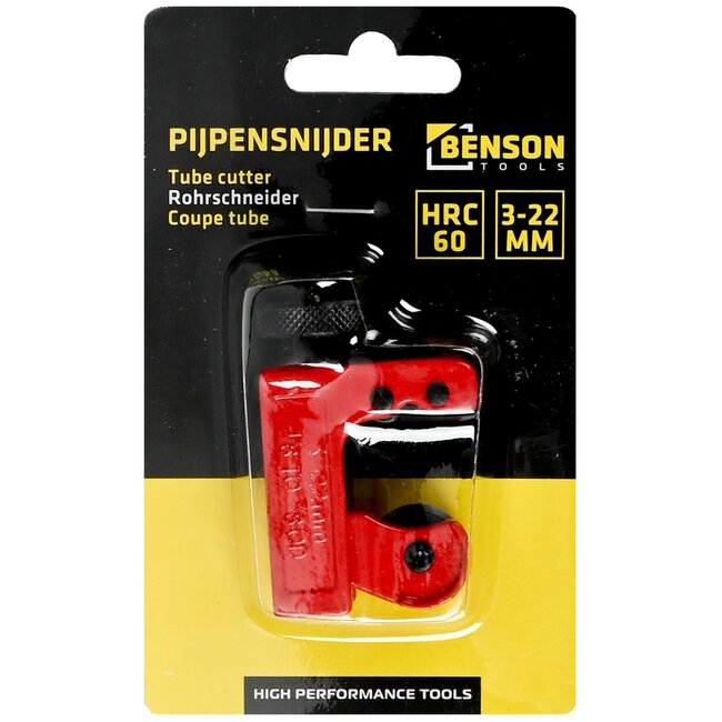 Benson Compacte mini-pijpensnijder - Ø 3-22 mm - gehard stalen snijwiel - dubbele rollen