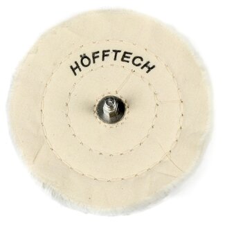Hofftech Polijstschijf katoen - Ø 125 x 22 mm - wit - 6 mm stift - voor hout en metaal