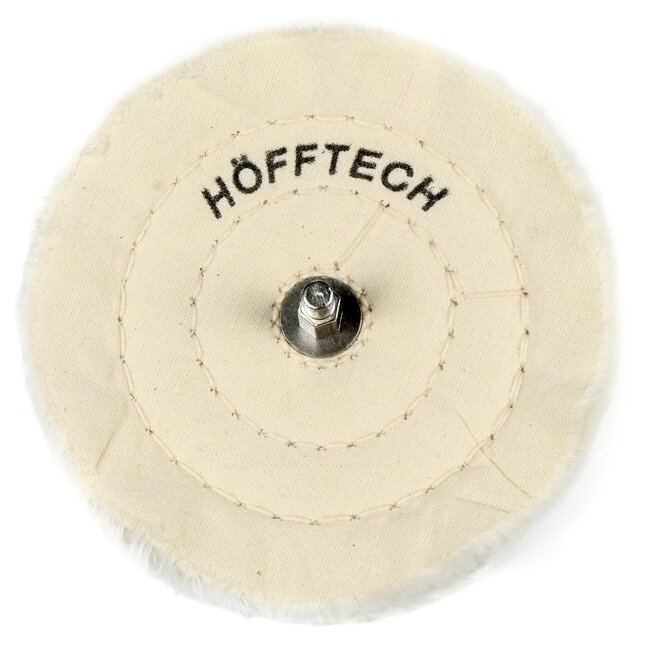 Hofftech Polijstschijf katoen - Ø 125 x 22 mm - wit - 6 mm stift - voor hout en metaal