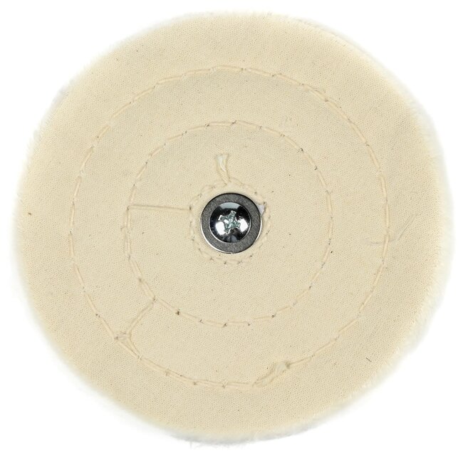 Hofftech Polijstschijf katoen - Ø 125 x 22 mm - wit - 6 mm stift - voor hout en metaal