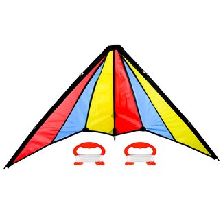 Benson Stuntvlieger - 130 x 60 cm - 2 lijnen - 50 meter touw - kleurrijk en duurzaam