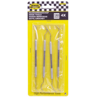 Benson Haakgereedschapset - 180 mm - 45 en 90 graden - 4-delig - Hoogwaardig staal